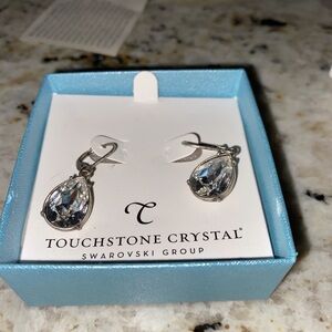 Touchstone Crystal Silver Teardrop Earrings